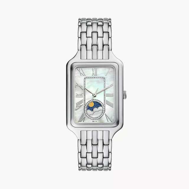 Fashion Square Quartz Watch for Women Light Luxury Stainless Steel Simple Waterproof Mesh Band with Crystal Dial