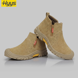 Bottes de sécurité montantes pour le soudage, avec embout en acier, résistantes à la chaleur et anti-éclaboussures, pour la réparation de machines lourdes en chantier naval - Product Image 1
