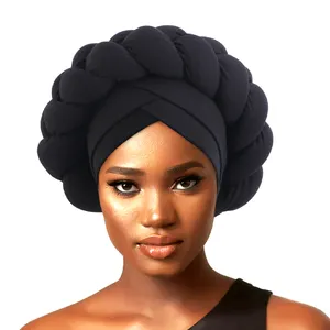 פשוט נמתח אפריקאי גדול צמה ראש לעטוף headwrap bonnet headfirs כובע טוויסט טורבנים לנשים