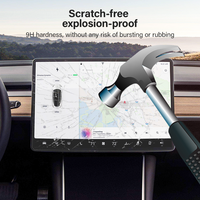 Protecteur d'écran 3D en verre trempé mat pour Tesla Model Y 3 avec outil d'installation facile Dureté 9H Design ultra-mince