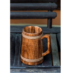 Tasse en bois artisanale très demandée, tasse naturelle pour café, thé, bière, jus, vaisselle rustique durable, disponible au meilleur prix - Product Image 3