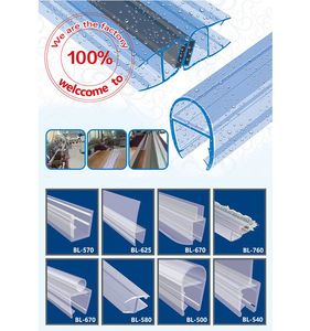 Pantalla de <span class=keywords><strong>ducha</strong></span> de plástico de <span class=keywords><strong>goma</strong></span> sin marco de barrido H de 180 grados, accesorios de baño, sello de puerta de PVC de policarbonato, <span class=keywords><strong>ducha</strong></span> de vidrio - Product Image 5