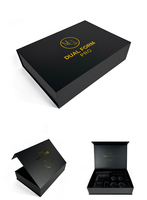 Coffret cadeau de luxe personnalisé fait à la main boîte d'emballage en carton noir fermeture magnétique avec insertion EVA/mousse