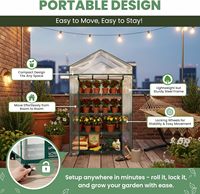 Petite serre pour plantes, support à 3 niveaux, serres portables avec couverture en PE durable pour les semis, serre pour l'intérieur et l'extérieur
