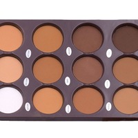 Palette de poudre pressée mate naturelle de 12 couleurs de maquillage végétalien pour le contour du visage
