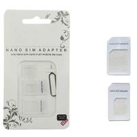 Adaptador de Tarjeta SIM 4 en 1 Nano Micro Estándar para Teléfono Móvil, Plástico, Garantía de 3 Años, Pin Expulsor de Bandeja para iPhone