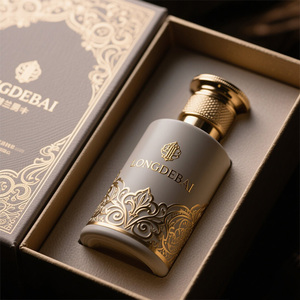 Bán Buôn Sang Trọng Vòng Nước Hoa Chai Thủy Tinh Rỗng Uốn Đen 30Ml <span class=keywords><strong>50Ml</strong></span> <span class=keywords><strong>100Ml</strong></span> <span class=keywords><strong>200Ml</strong></span> 250Ml Chai Nước Hoa Với Vàng Zamac Cap - Product Image 2