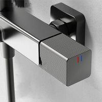 Robinet de douche mural en céramique chromée avec barre coulissante, robinet en cuivre, garantie 5 ans, design moderne et simple