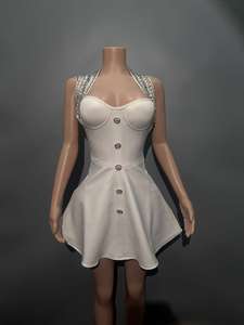 2025 mujeres negro Sexy fuera del hombro brillante cristal Bodycon vendaje vestido largo guantes elegancia celebrar vestido de fiesta de noche - Product Image 4