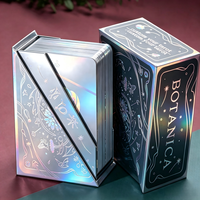Cartes de tarot personnalisées avec boîte rigide inclinée, estampage à chaud doré, livre d'instructions à bords dorés, ensemble idéal pour cadeaux et fêtes