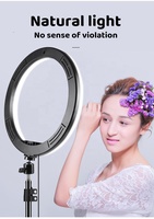 Anneau lumineux LED RGB portable et pliable de 12 pouces avec télécommande, couleur réglable et support de 2,1 m pour maquillage et diffusion en direct