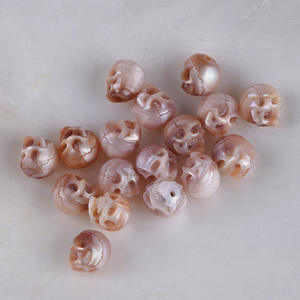 สร้อยข้อมือไข่มุกน้ำจืดธรรมชาติรูปหัวกะโหลกขนาด 8-10 มม. แบบเจาะรู ไข่มุกหลวมสำหรับทำเครื่องประดับ DIY - Product Image 1