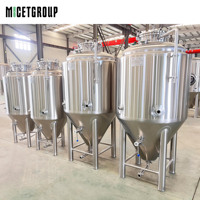 Cuve de fermentation de bière conique chemisée en acier inoxydable de fermenteurs de brasserie micro 200L Équipement de fermentation de bière artisanale 400L