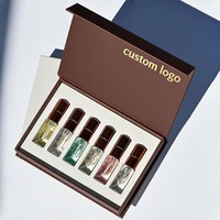Set Penemuan Parfum Minyak Atsiri 6-Paket Kustom 3ml & 5ml dengan Kotak Magnetik Flip-Top dan Kemasan Botol Semprot Berlogo Foil
