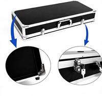 Étui pour pédale multi-effets de guitare 27,5x11,6x4,2 pouces, avec bande de fixation pour pédale, en aluminium robuste et verrouillable