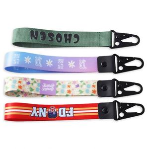 Custom Nylon Embroidered Short Keychain Lanyard Motorcycle Wrist Lanyards With Eagle <b>Hook</b> - Product Image 4