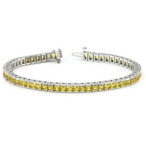 Bracelet classique en rhodium, argent sterling 925, bracelet fin, bracelet tennis saphir rose princesse pour filles - Product Image 3