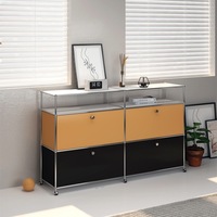 Meubles de rangement modernes modulaires en acier inoxydable avec 4 tiroirs pour salon