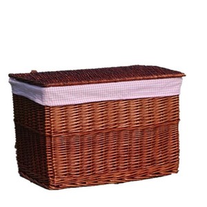 Panier à linge rectangulaire en osier tressé Yuecheng avec doublure florale - Product Image 2