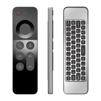 Mini clavier télécommande W3 2.4G avec fonction vocale et gyroscope pour Android TV Box, noir