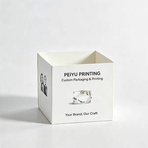 Boîtes d'emballage à ouverture supérieure en papier, forme carrée ou <span class=keywords><strong>cube</strong></span>, impression de logo personnalisée pour présentoir de bougies, conception de forme personnalisée - Product Image 1