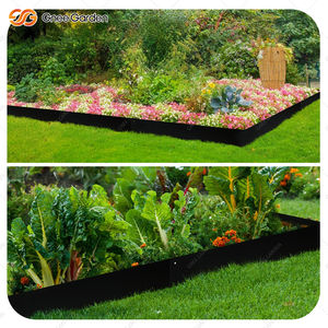 Nouveau rectangle en acier galvanisé noir bordure de lit de fleur résistance à la corrosion bordure de jardin facile à installer - Product Image 5