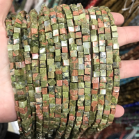Perles carrées lisses 4*4mm en agate, jade, quartz, perles carrées en vrac pour la fabrication de bijoux, vente en gros