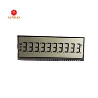 Layar LCD Tujuh Segmen Reflektif TN dengan Tampilan Titik Angka 10 Digit 28 Pin 3,1 Inci Kustom