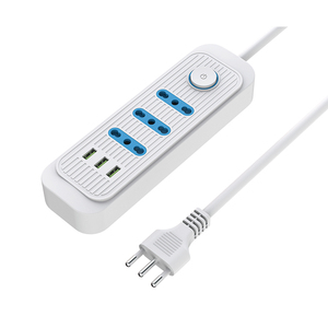 Regleta de Enchufes con 3 Tomas Chile IRAM +3USB, <span class=keywords><strong>Cable</strong></span> de 2M 3*0.75MM2 CCA, Carcasa ABS, Interruptor - Product Image 2