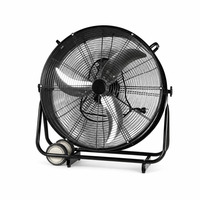 Ventilateur de sol électrique industriel, construction métallique, haute vitesse, 3 vitesses, utilisation extérieure, commerciale et domestique, emballage en boîte couleur