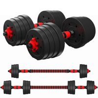 Ensemble d'haltères réglables en ciment de 50 kg avec poignée en acier chromé - Barre de musculation durable antidérapante pour la maison et l'entraînement du corps entier