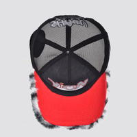 Casquette Trucker Unisexe Personnalisée avec Broderie 3D, 6 Panneaux, Broderie en Tissu, Lapin en Peluche, Maille, Cristal, Velours Doux et Moelleux