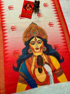 Sari en coton Chanderi moderne avec Georgette Salwar Kameez Bollywood Style Tendance Fête d'hiver Cousu - Product Image 2