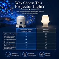 Projecteur d'étoiles rotatif HD, lampe de nuit d'ambiance Père Noël et flocons de neige pour chambre à coucher et décoration intérieure