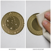 Étiquette autocollante personnalisée en feuille d'or à chaud, ronde de 2 pouces, imperméable, impression OEM ODM, vente en gros