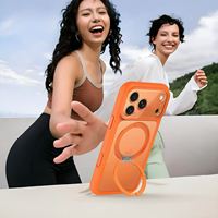 Coque de téléphone simple et élégante en promotion pour iPhone 18 15 16 Pro Max avec support rotatif à 360 degrés pour recharge magnétique sans fil