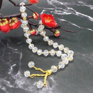 Misbaha étnica YASEEN de cristal pulido de color sólido, 10 mm, 33 cuentas, brillante, portátil, islámica, para el Zikr y la oración. - Product Image 1