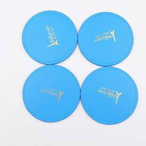 Sous-verres personnalisés avec logo en relief, sous-verres en cuir PU vierges, sous-verres haut de gamme pour restaurant, café, famille - Product Image 3