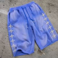 Shorts de survêtement amples pour homme en molleton bouclette de coton épais, avec cordon de serrage, coupe ample, longueur genou, 3/4, style Bermuda