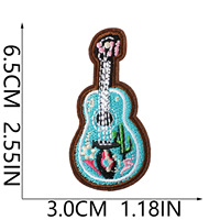 Patchs brodés thermocollants en denim style western américain, motifs vache, nœud, guitare, cœur, pour vêtements, sacs et chapeaux