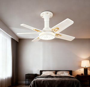 Remote Control Metal Ceiling Fan With Dimmable Adjustable Color Temperature 3-Speed Bedroom & Use <b>Timer</b> Included Remote Control - Product Image 5