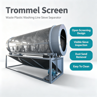 Machine de criblage rotative durable pour ligne de lavage et de recyclage des déchets plastiques, OEM disponible