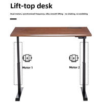 Bureau debout électrique réglable en hauteur avec double structure métallique pour ordinateur