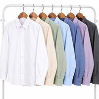 Chemises pour hommes en polyester pur, chemises de couleur unie, chemises décontractées, production sur mesure en gros, OEM, faible MOQ, commande en gros