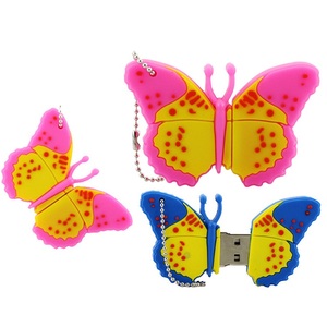 De dibujos animados de silicona mariposa Pen Drive 64GB 32GB 16GB 4GB 2GB 8GB de memoria palo de memoria Usb Flash Drive - Product Image 1