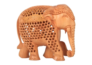 Handcrafted Wooden <b>Elephant</b> Sculpture Traditional Carved Home <b>Decor</b> Indoor Tabletop Ornament Living Room Art Piece - Product Image 4