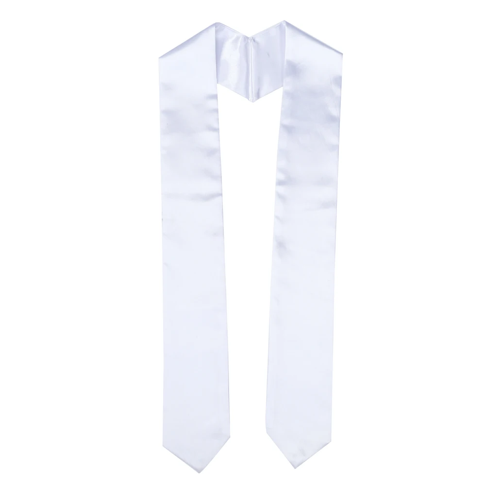 Customize Wholesale Satin Plain Graduation Honor Stole Shiny Blank White Sublimation Printing High Quality Graduation Stoles