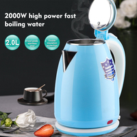 En stock, bouilloire électrique, chauffe-eau électrique, 2 litres, double paroi, bouilloire électrique RAF R.7838, lumière LED pour la cuisine