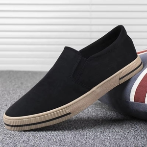 2026 Summer Men's Casual Korean Version Old Beijing Sneakers Trendy Light PU PVC <b>Canvas</b> Shoes Anti-Slip Lazy Style Slip-On - Product Image 2