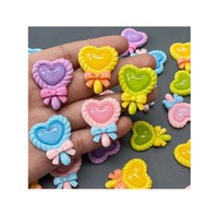 Mini mignon Kawaii en forme de coeur sucette plat résine Cabochon Scrapbook DIY épingle à cheveux embellissements accessoires de charme